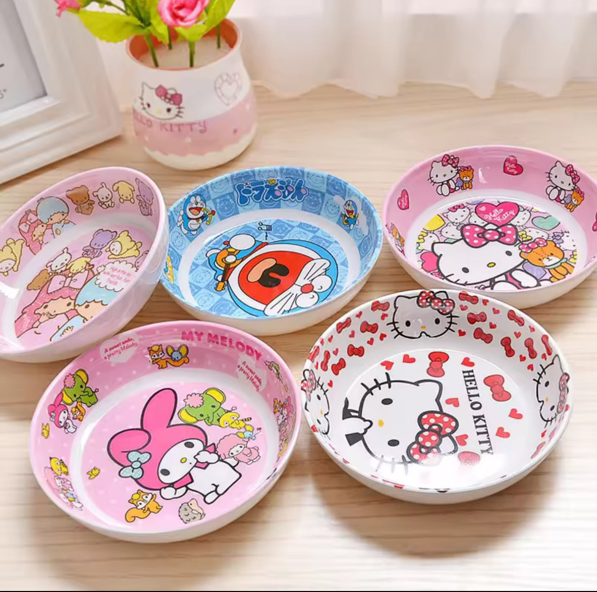 Hello Kitty Melamine plate , Kawaii Japanese Anime Tableware