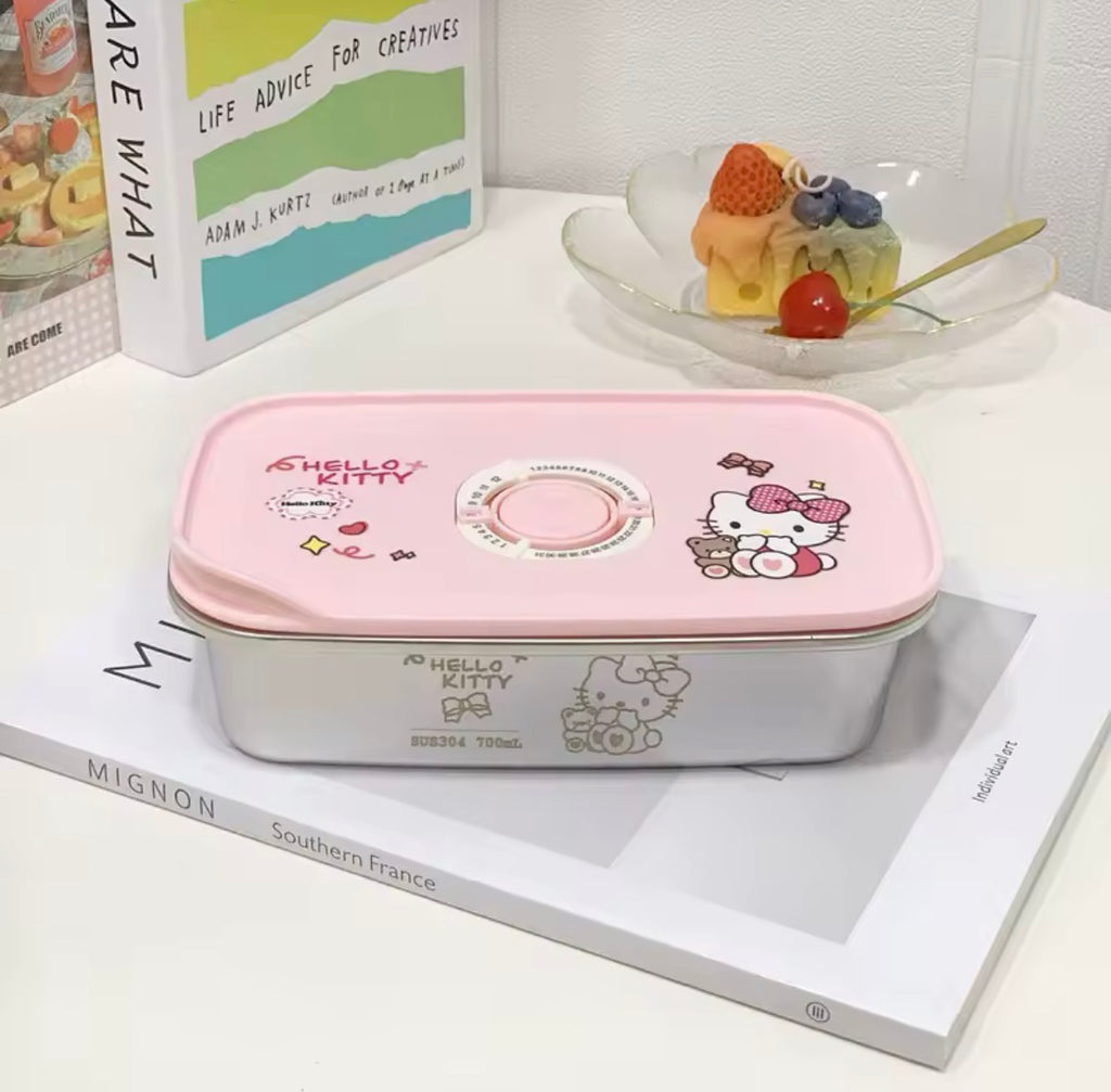Sanrio Stainless Steel Bento Box | Leak-Proof Metal Lunch Container (Hello Kitty, Kuromi, My Melody)