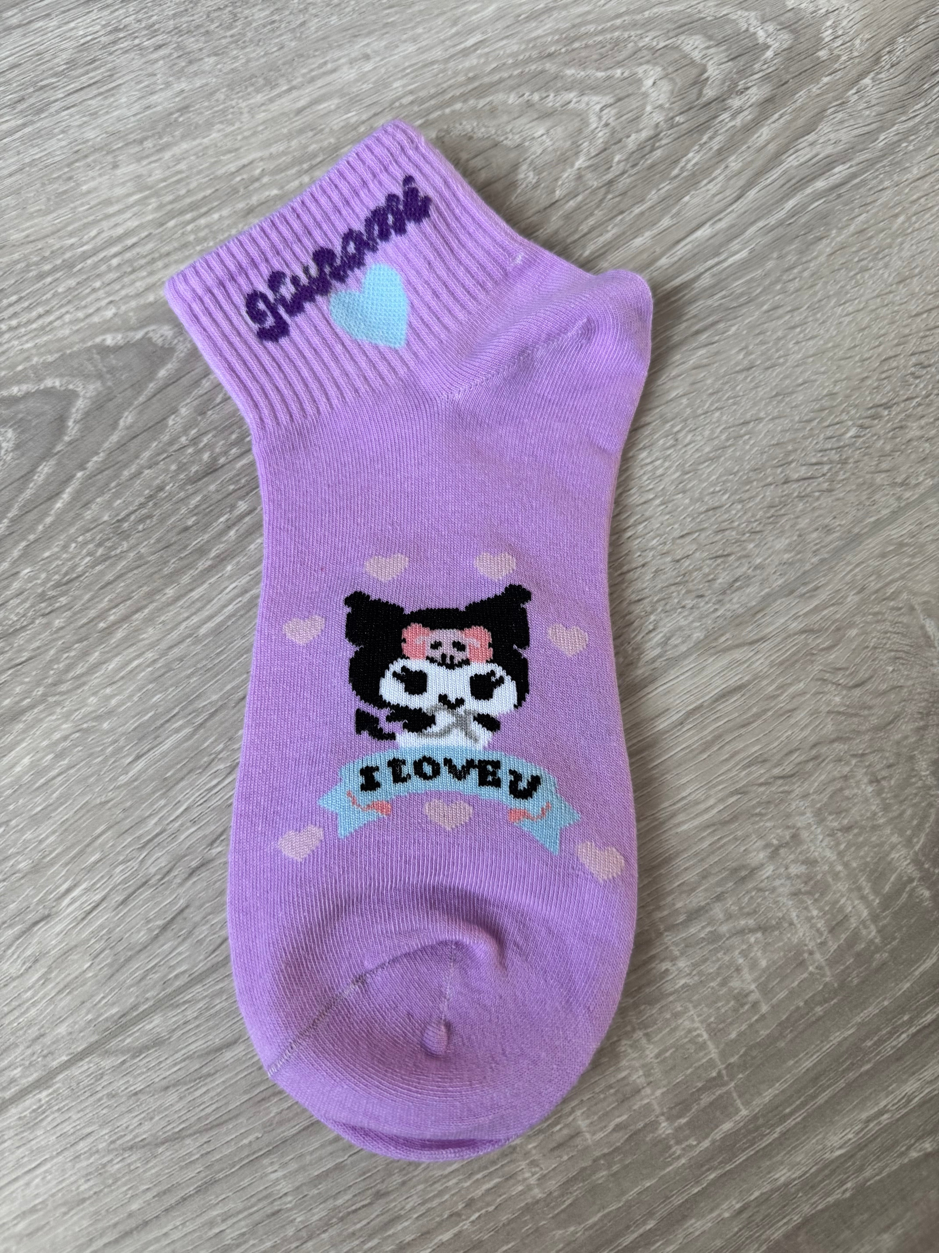 Sanrio Character Ankle Socks - Hello Kitty, Kuromi, My Melody, Cinnamoroll, Pompompurin - Kawaii Aesthetic Pastel Socks - 1 Pair