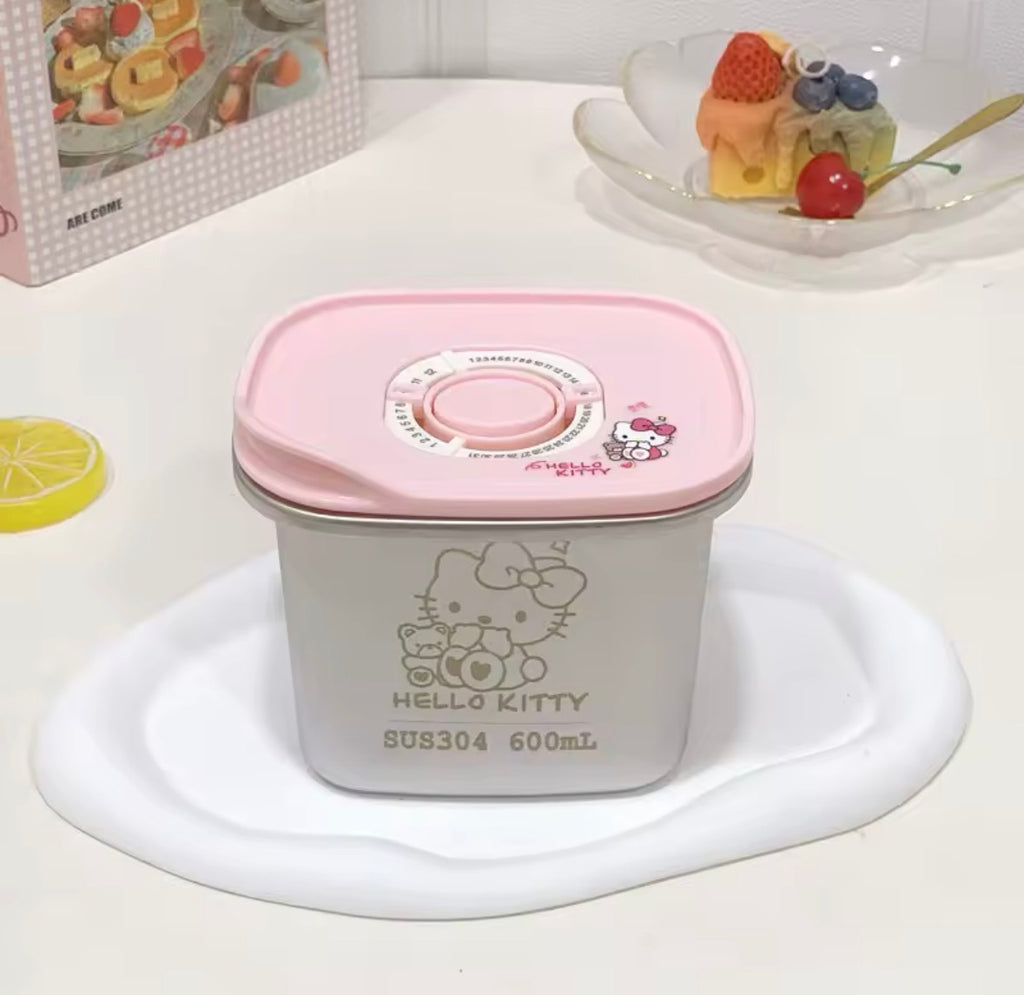 Sanrio Stainless Steel Bento Box | Leak-Proof Metal Lunch Container (Hello Kitty, Kuromi, My Melody)