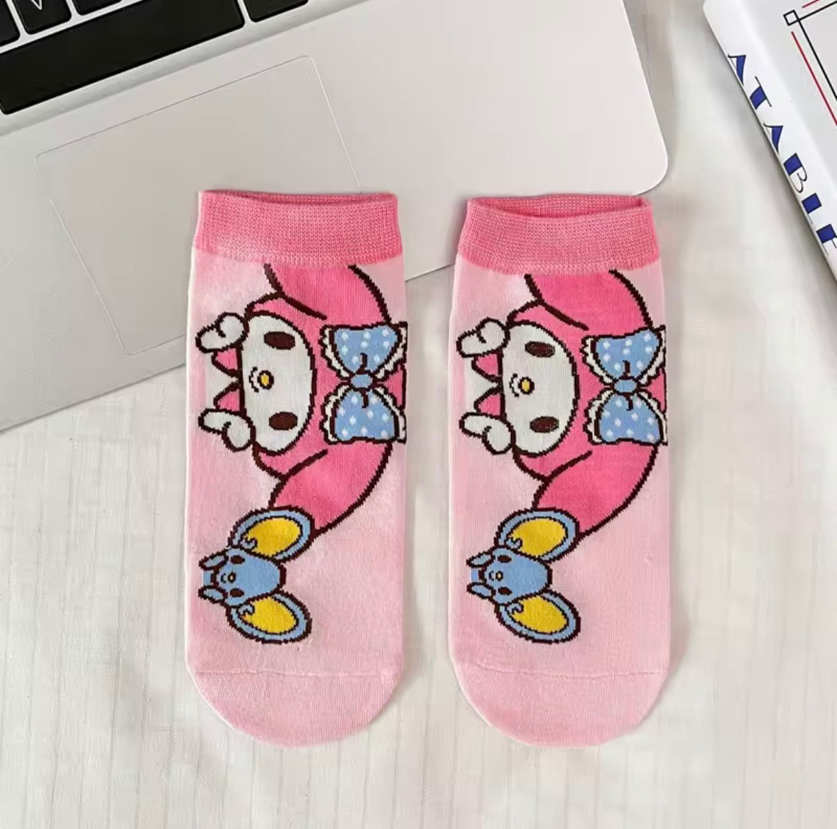 Pink My Melody Socks with Hood - Cute Sanrio Hosiery
