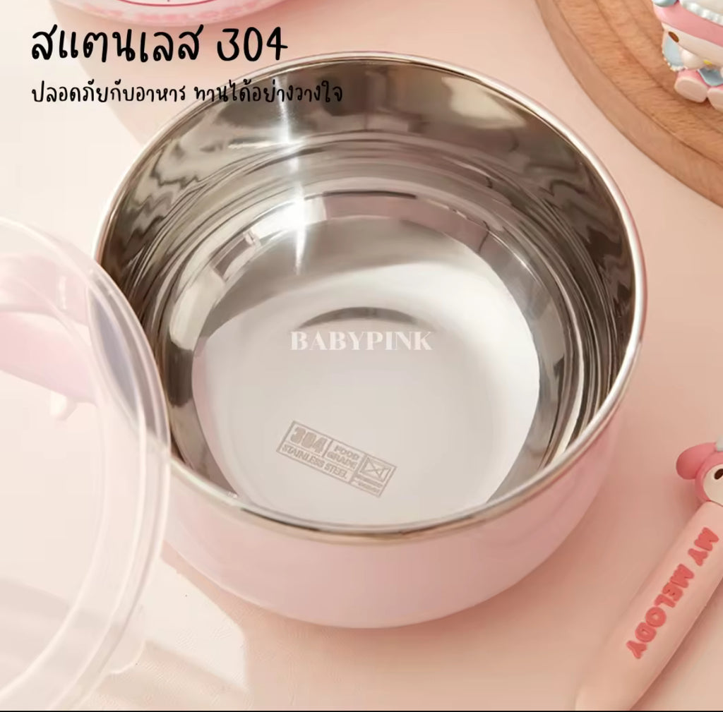 Sanrio Hello Kitty Melamine Noodle Bowl with Lid (850ml)