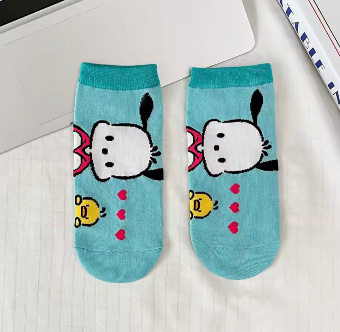 Mint Green Pochacco Socks - Sporty Puppy Sanrio Character