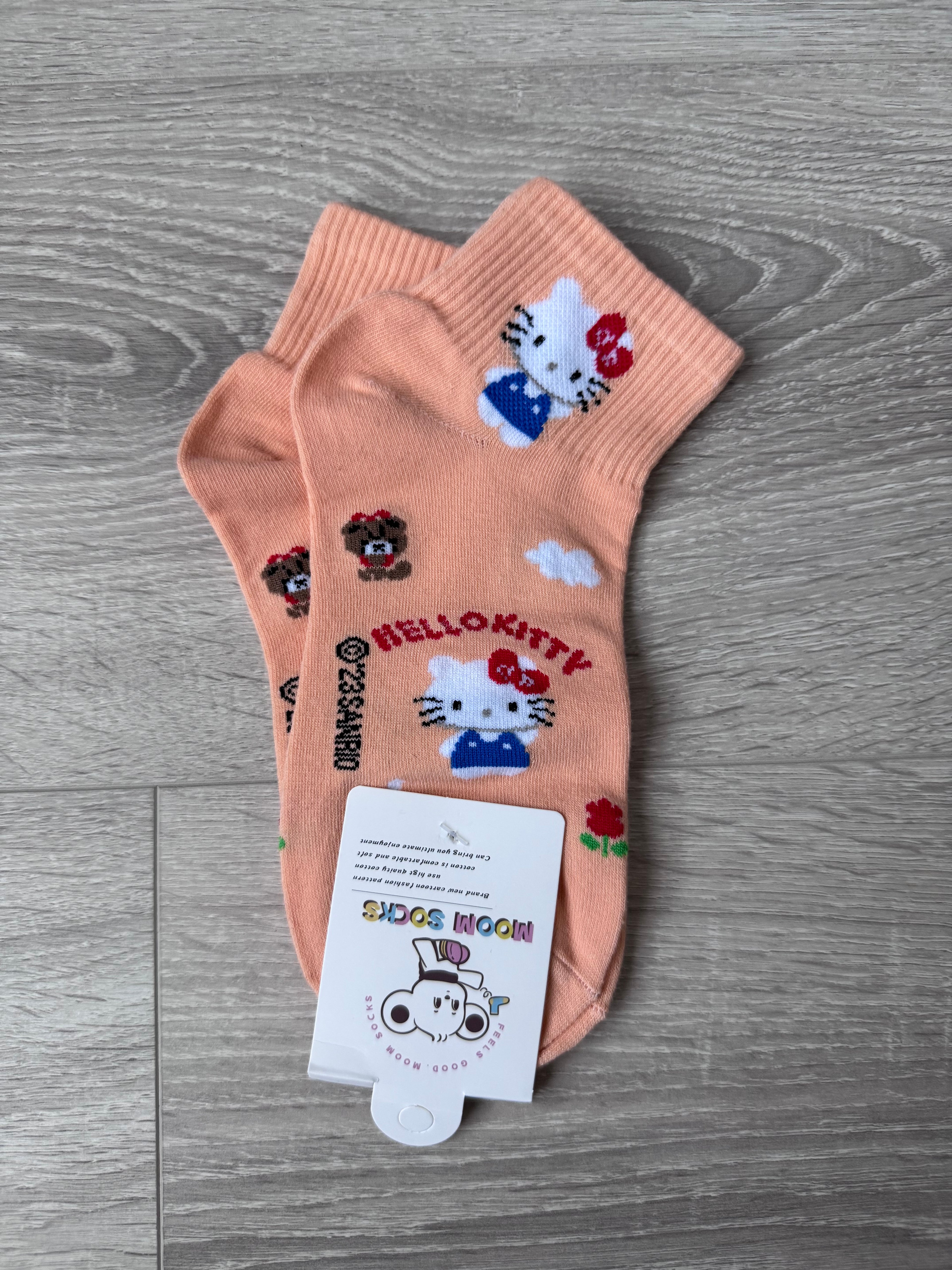Sanrio Character Ankle Socks – Cute Kawaii Pastel Cotton Socks| Hello Kitty, Cinnamoroll, My Melody, Pochacco, Pompompurin