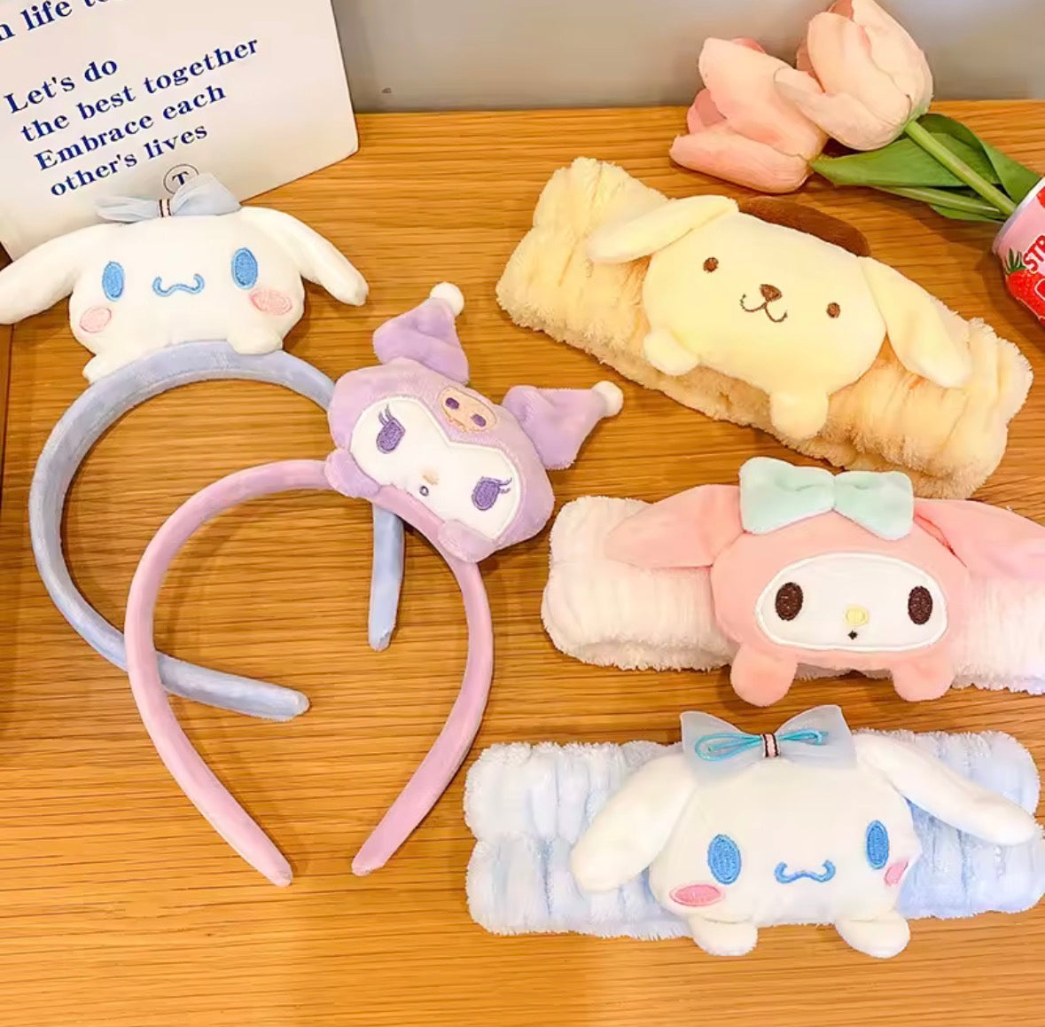 Kawaii Plush Character Headbands – Kuromi, My Melody, Cinnamoroll & Pompompurin Style 3D Hair Accessories