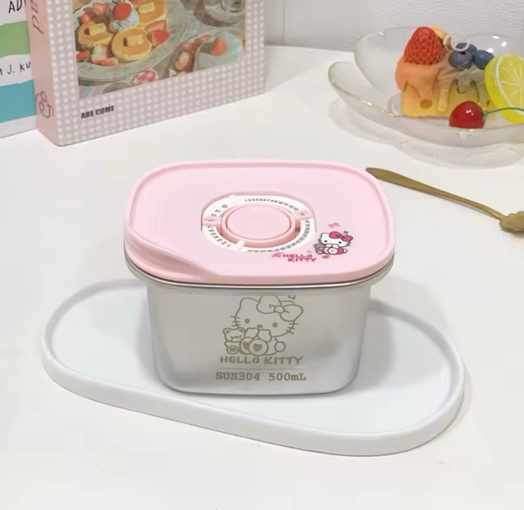 Sanrio Stainless Steel Bento Box | Leak-Proof Metal Lunch Container (Hello Kitty, Kuromi, My Melody)