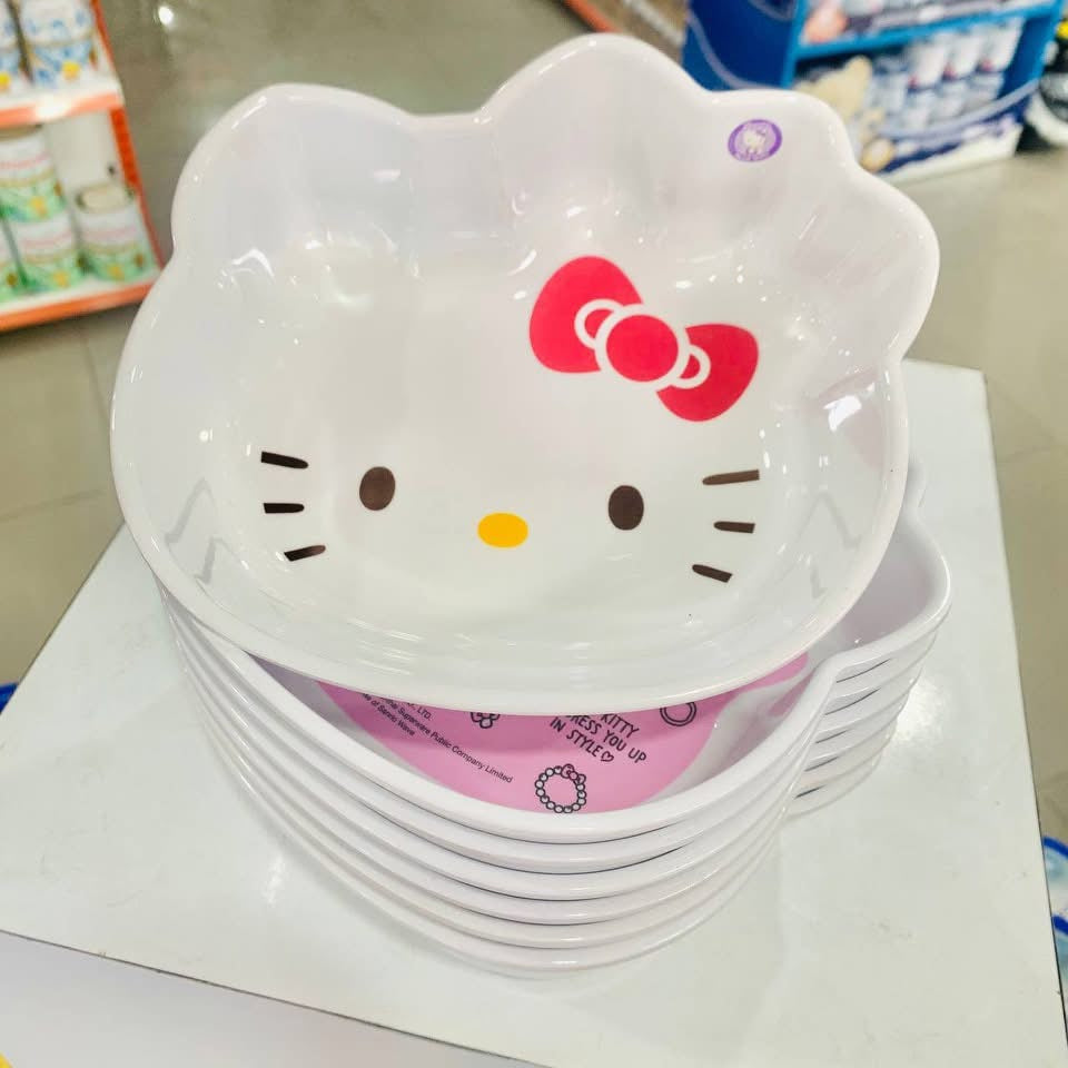 Hello Kitty Melamine Plate or Bowl: Kawaii Japanese Dinnerware