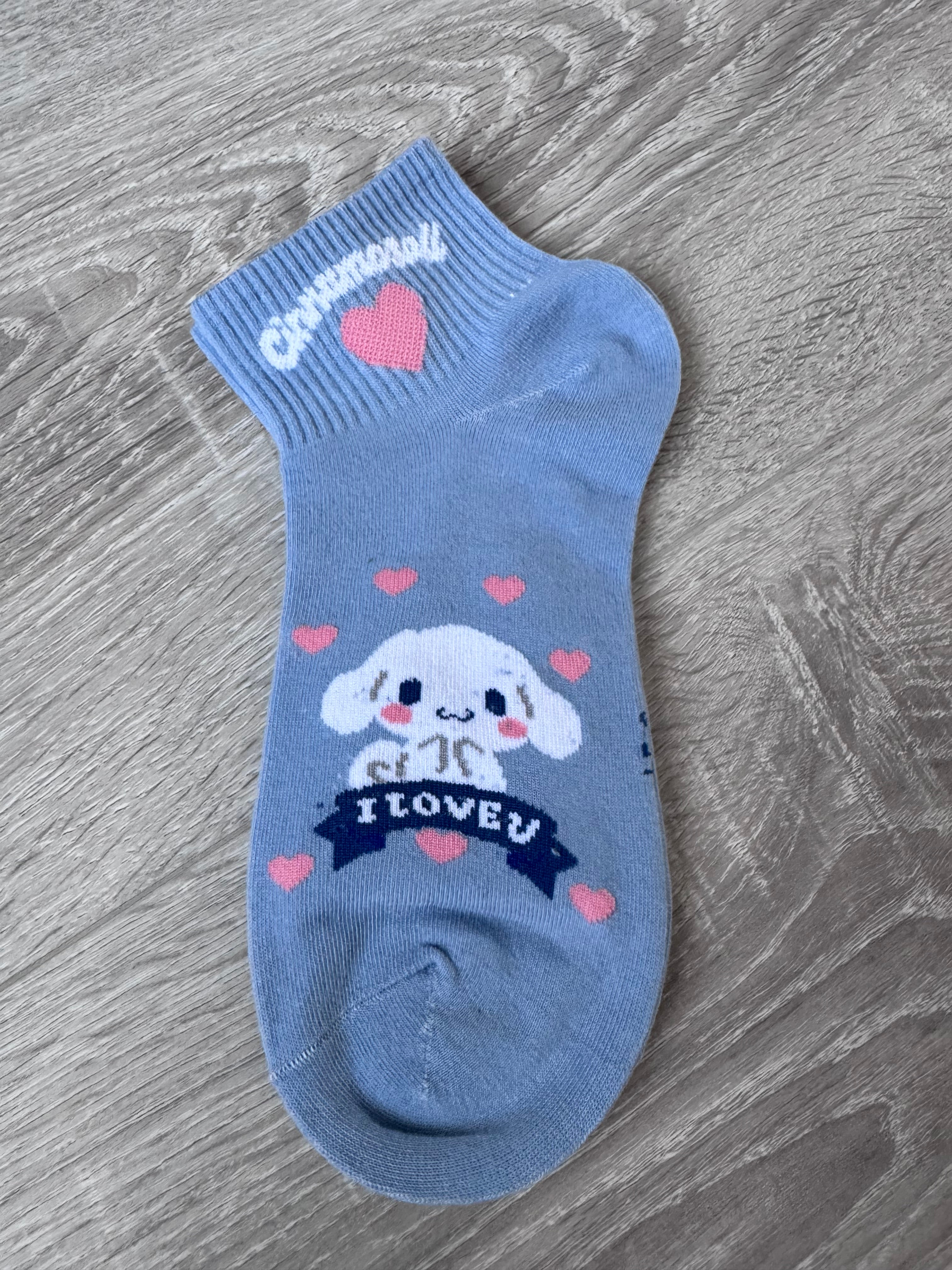Sanrio Character Ankle Socks - Hello Kitty, Kuromi, My Melody, Cinnamoroll, Pompompurin - Kawaii Aesthetic Pastel Socks - 1 Pair