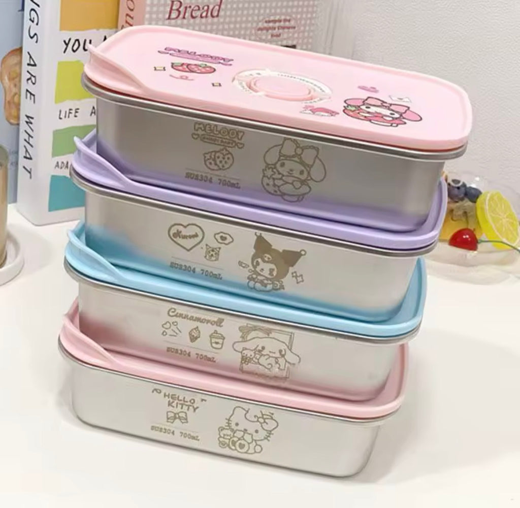 Hello Kitty white metal lunch box 1100ml capacity