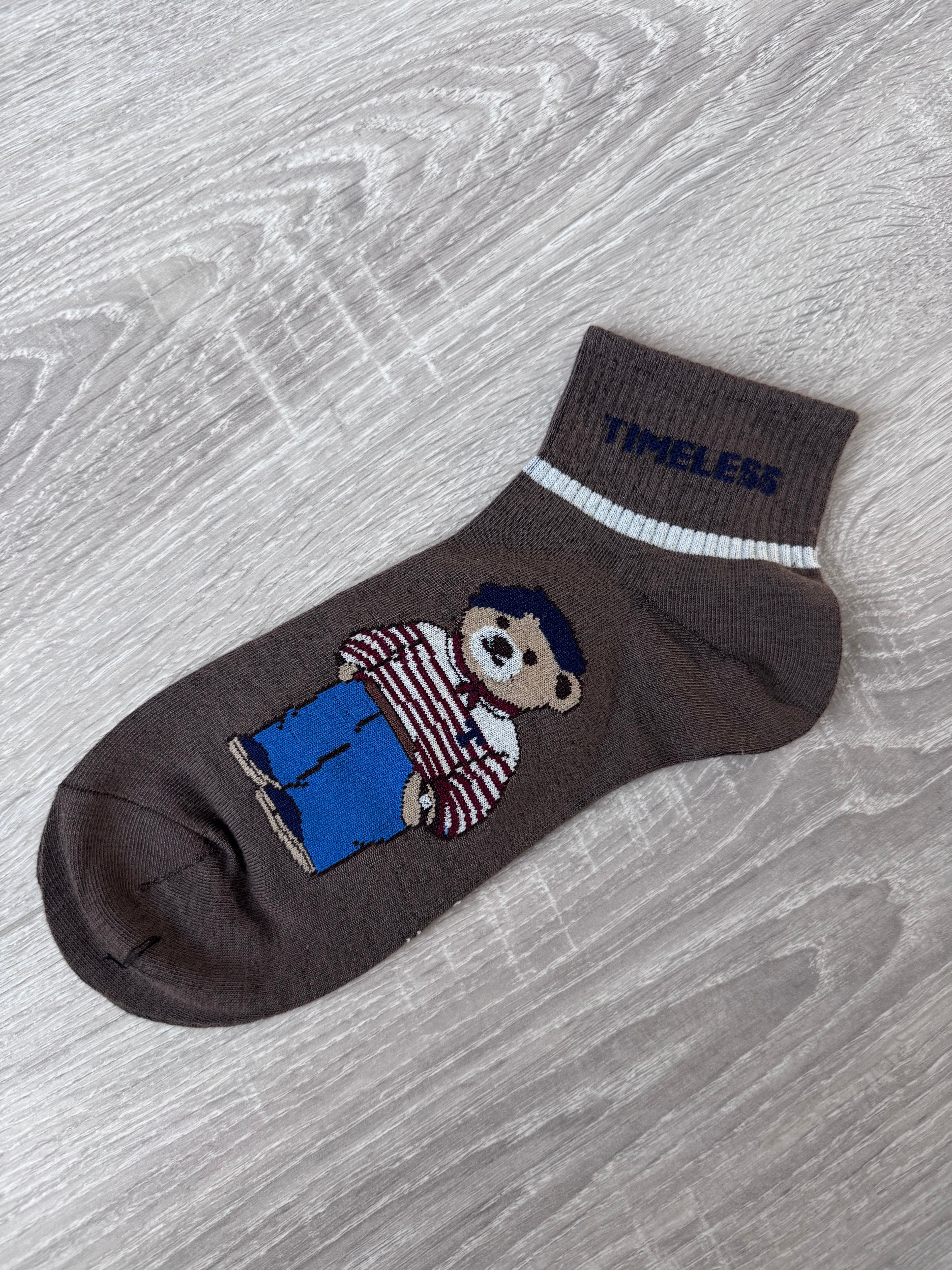 Paddington Bear Ankle Socks – Cute Novelty Character Hosiery (London Bear Gift)