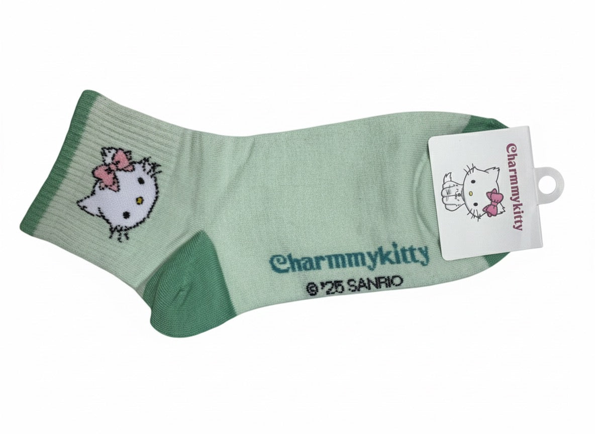 Charmmy Kitty Pastel Ankle Socks - Cute Sanrio Persian Cat Hosiery (Coquette Aesthetic)