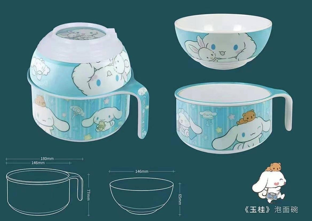 Sanrio Hello Kitty Melamine Noodle Bowl with Lid (850ml)