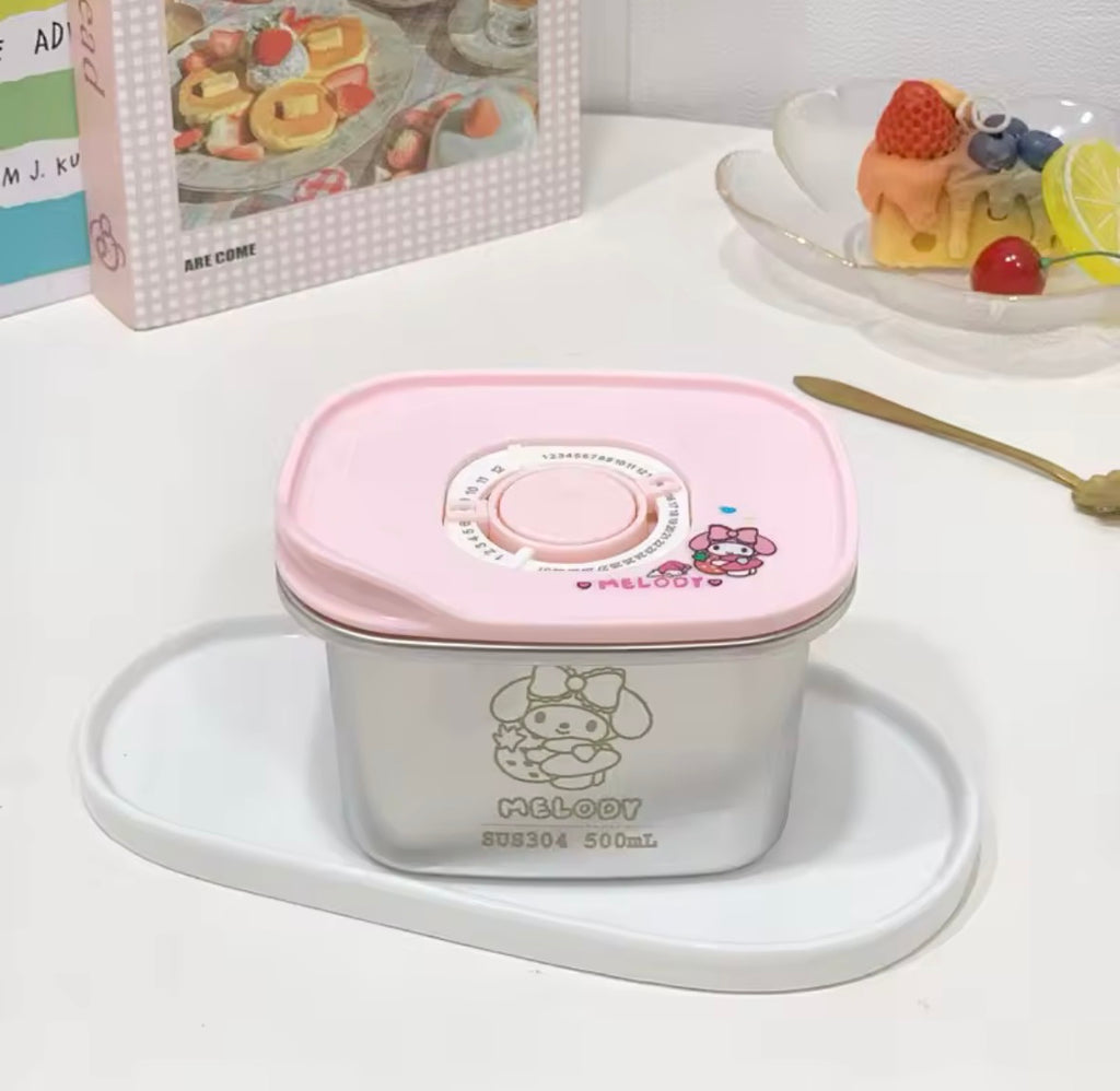 Sanrio Stainless Steel Bento Box | Leak-Proof Metal Lunch Container (Hello Kitty, Kuromi, My Melody)