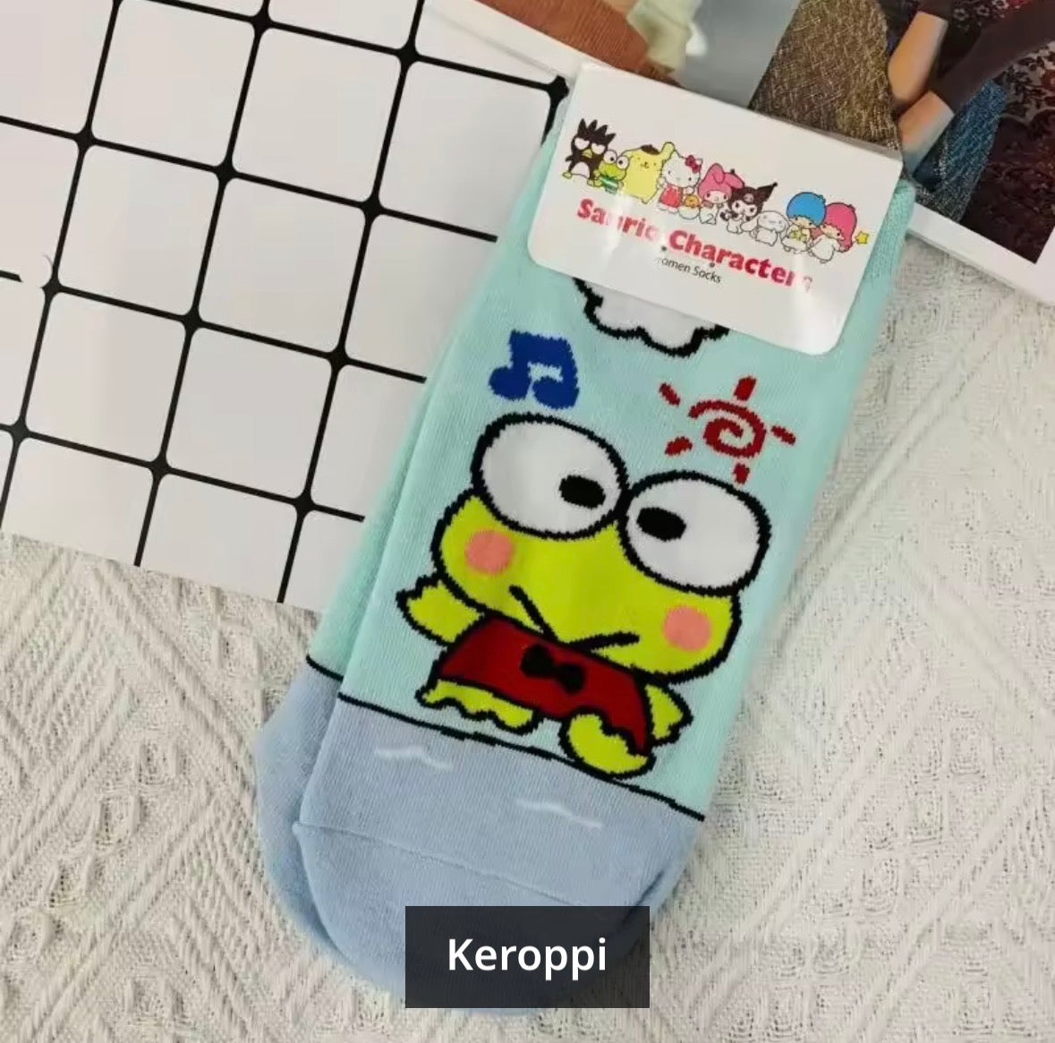 Sanrio Character Ankle Socks - Hello Kitty, My Melody, Kuromi, Cinnamoroll & Keroppi
