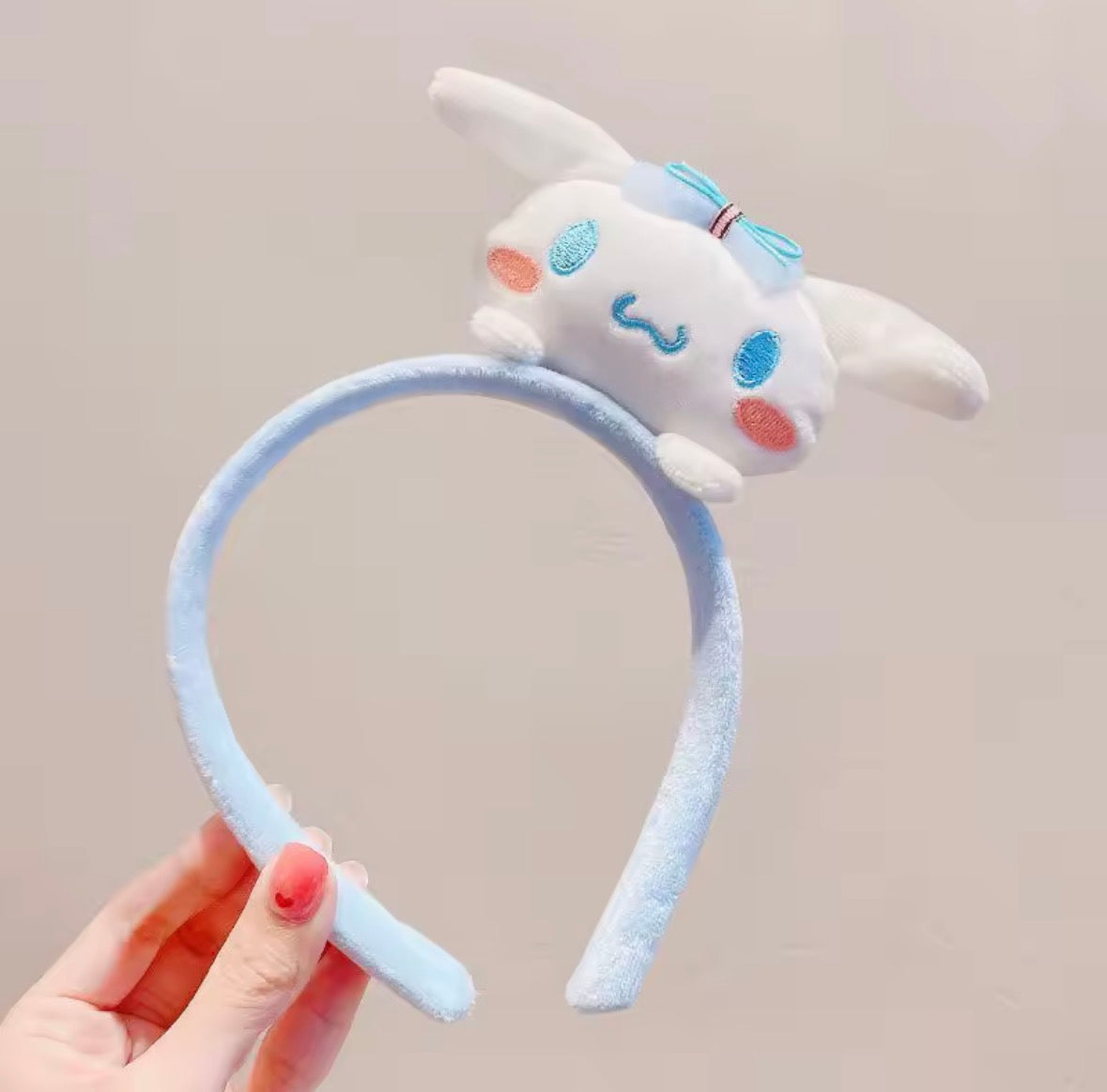 White Cinnamoroll Style Fluffy Headband for Washing Face