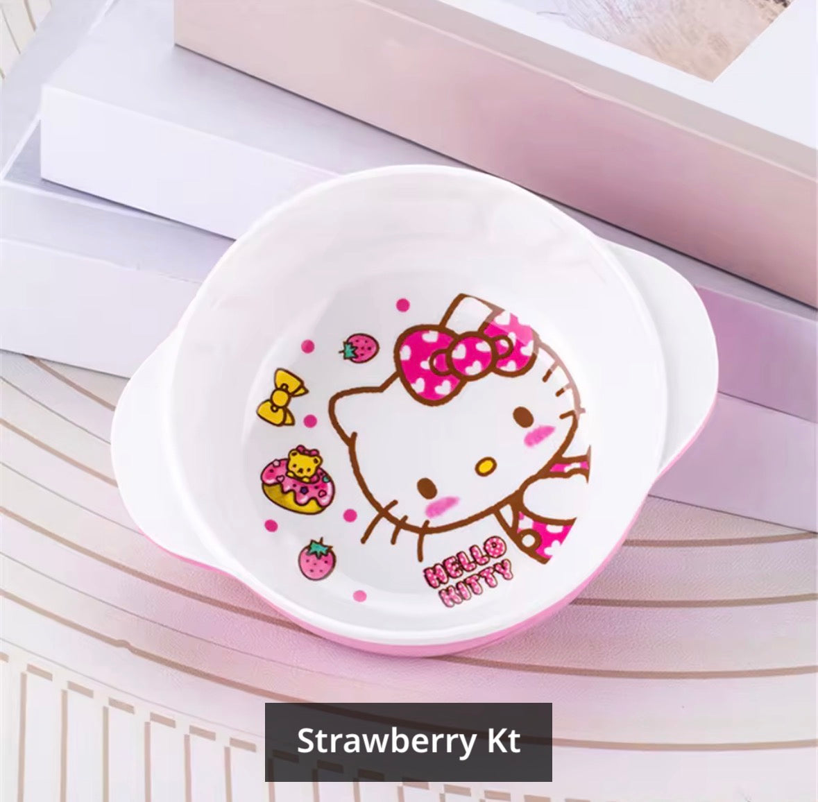 Sanrio Hello Kitty Melamine Plates and Bowl with lid