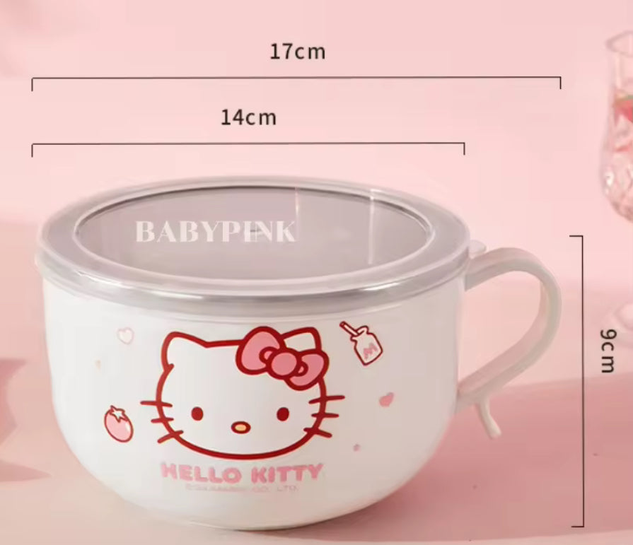 Sanrio Hello Kitty Melamine Noodle Bowl with Lid