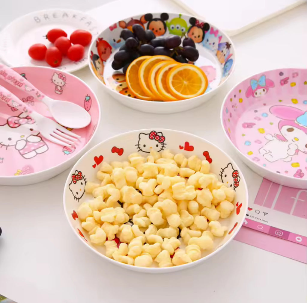 Hello Kitty Melamine plate , Kawaii Japanese Anime Tableware