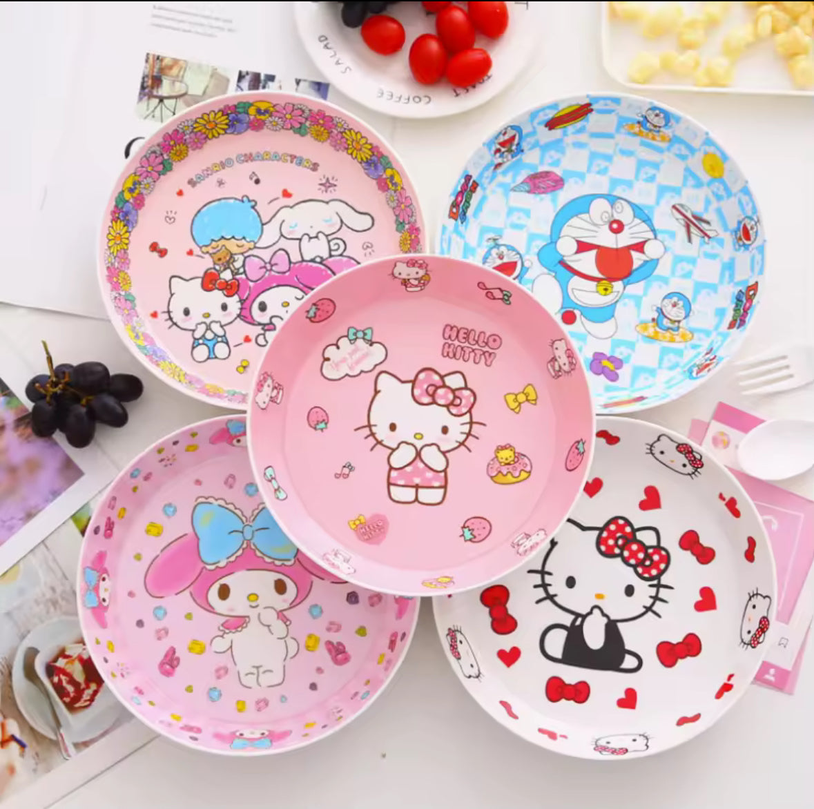 Hello Kitty Melamine plate , Kawaii Japanese Anime Tableware