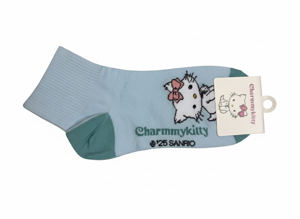 Charmmy Kitty Pastel Ankle Socks - Cute Sanrio Persian Cat Hosiery (Coquette Aesthetic)