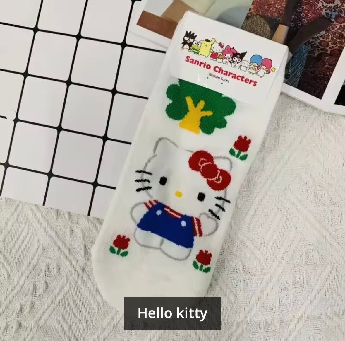 Kawaii Sanrio Character Ankle Socks Hello Kitty My Melody Kuromi Cinnamoroll Keroppi Cute Pastel Aesthetic Socks