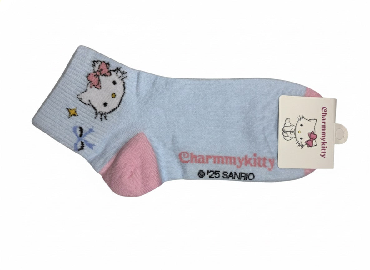 Charmmy Kitty Pastel Ankle Socks - Cute Sanrio Persian Cat Hosiery (Coquette Aesthetic)