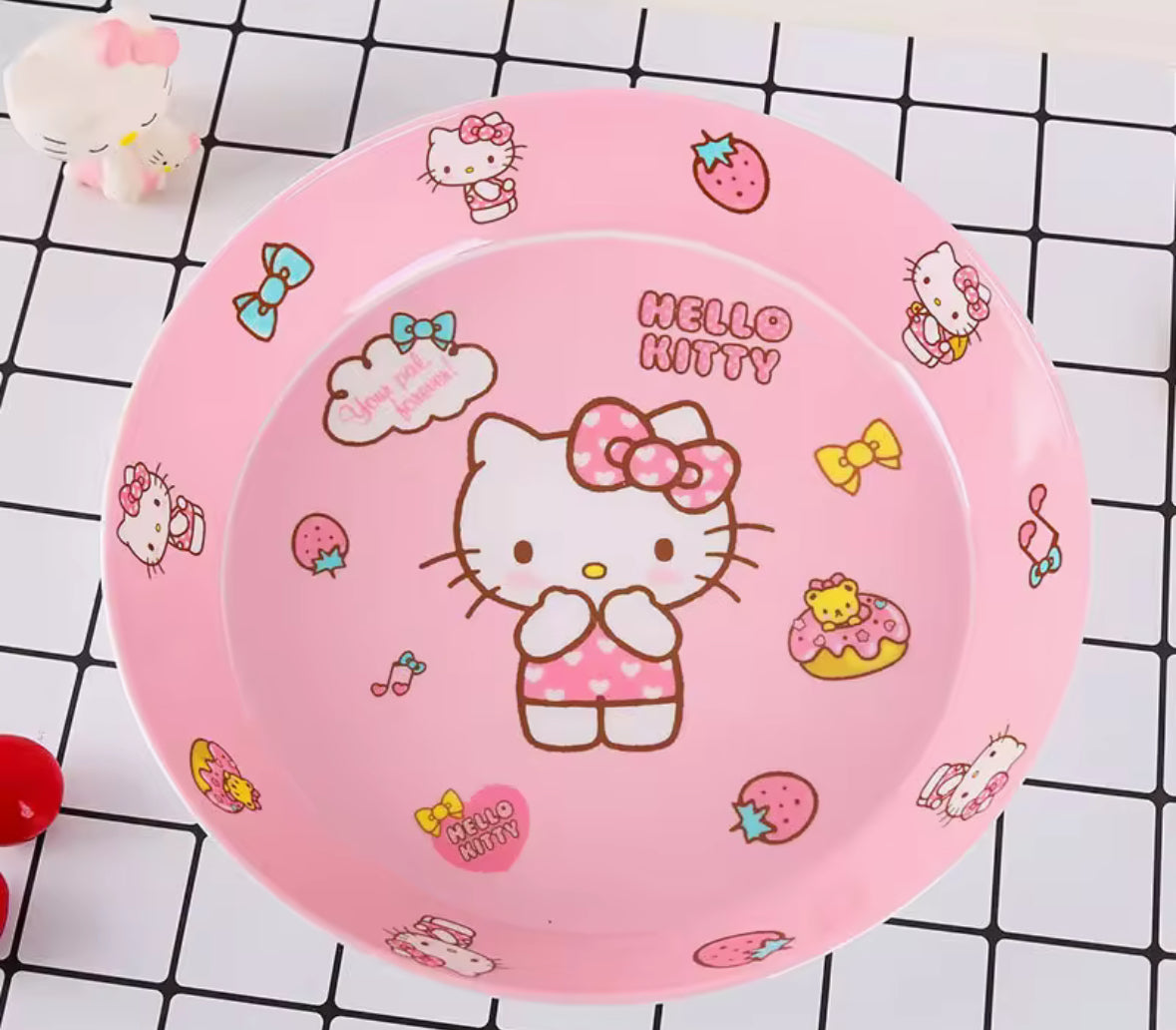 Hello Kitty Melamine plate , Kawaii Japanese Anime Tableware