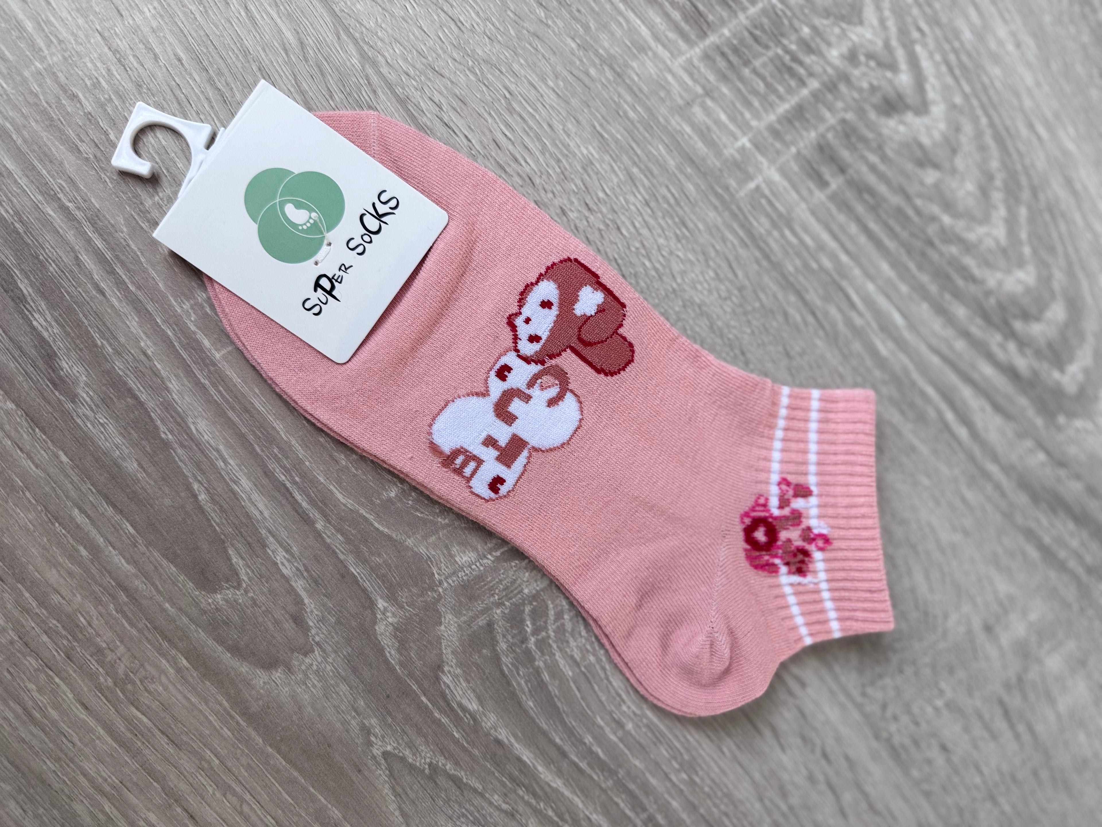 My Melody Character Ankle Socks - 5 Pair Set - Pink Kawaii Aesthetic Cotton Socks for Women and Teens
