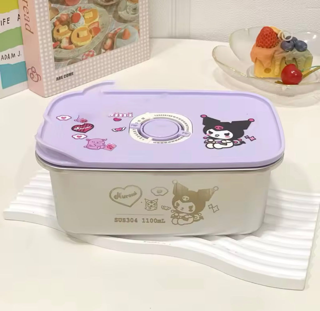 Close up of vacuum seal valve on kawaii food container lid